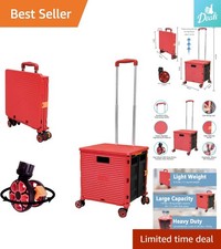 Compact Rolling Utility Cart with Swivel Wheels - Ideal for Travel and Shopping