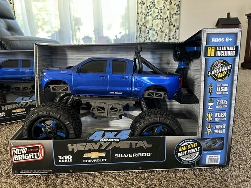 New Bright (1:10) Chevy Silverado Battery Radio Control Heavy Metal 4x4 Pickup