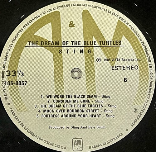 Sting – The Dream Of The Blue Turtles - A&M Colombia 1985 - Picture 3 of 4