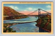 San Francisco CA-California, Bear Mountain Hudson River Bridge Vintage Postcard
