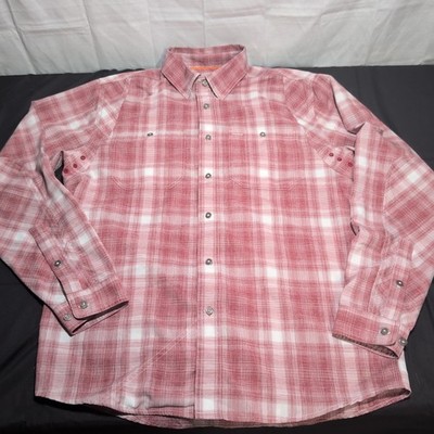 Orvis Button Up Plaid Long Sleeve Double Breasted Pocket Shirt Size Medium