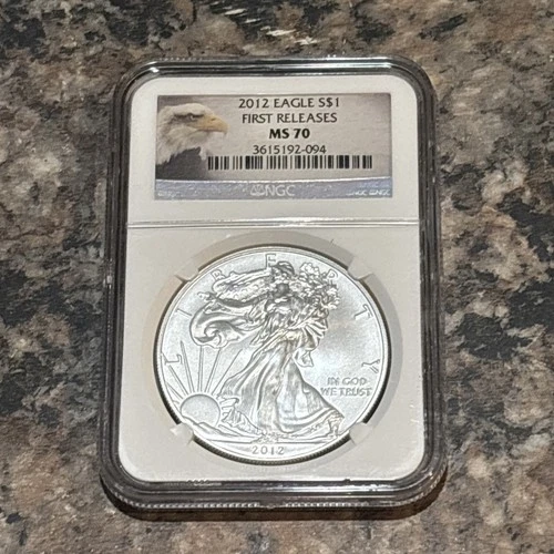 2012 American Silver Eagle MS70 NGC First Releases 1 Oz .999 Silver