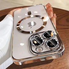 Luxury Plating For Magsafe Magnetic Case For iPhone 13 With Lens Protector