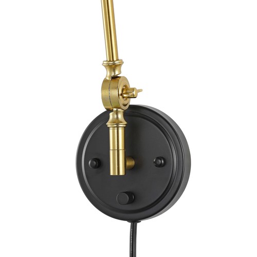 Wall Sconce Rattan Wrapped Wall Lamp, Adjustable Swing Arm Wall Light Foldabl... - Picture 5 of 8