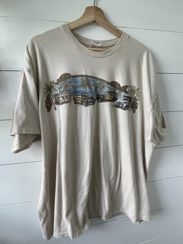 Classic Woody Car t-shirt Men’s Graphic Tee 2XL Heavy Cotton Tan Beige - Picture 8 of 8