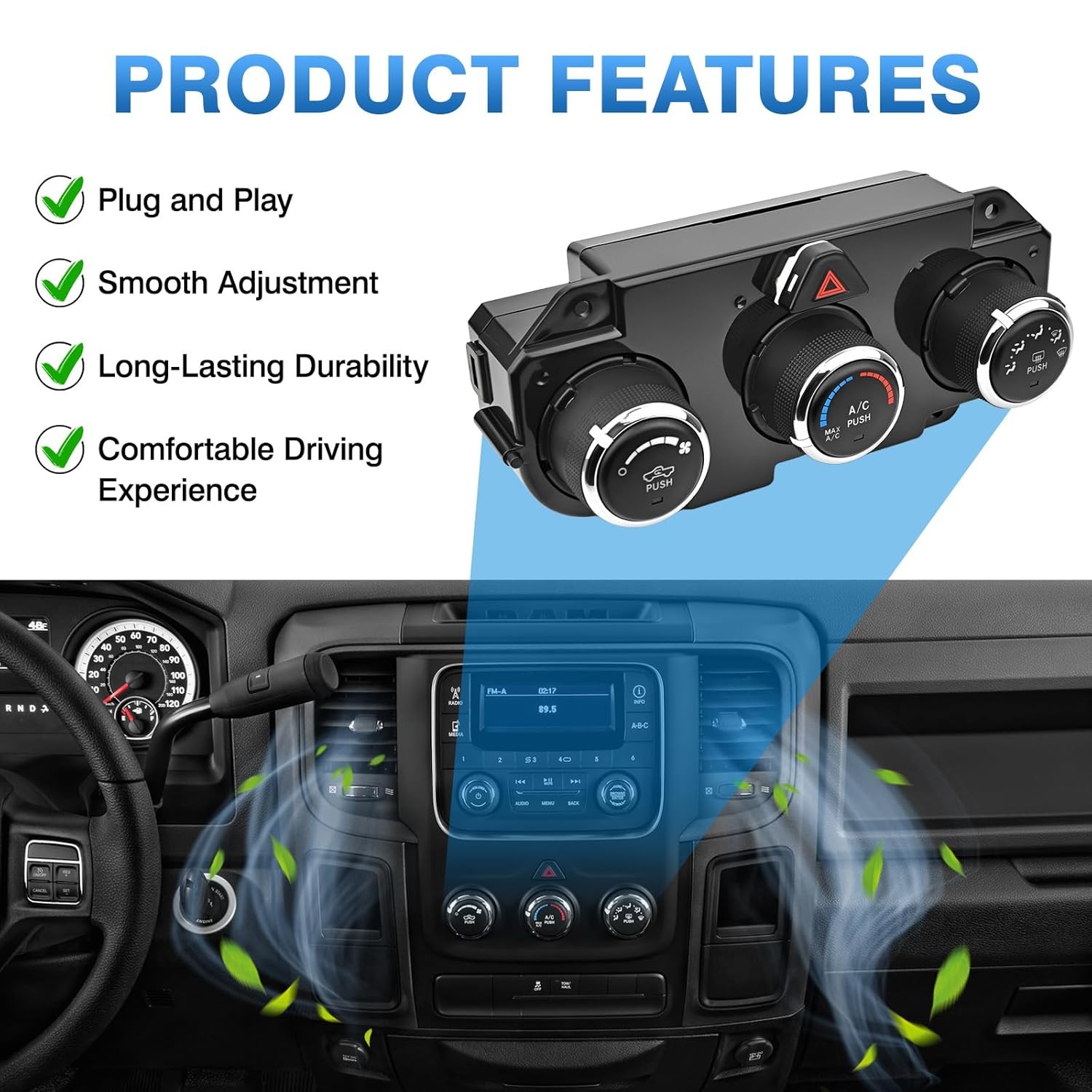 TOP-MAX AC Air Conditioning Climate Heater Control Unit Replacement for... 