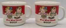 Campbell's Soup Mug 1989 Westwood 14 Oz. Campbell Kids M'm! M'm! Good! Set of 2