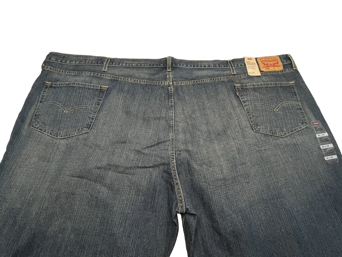 Levi Big & Tall 559 Denim Jeans Relaxed Fit Straight Men 66 X 28