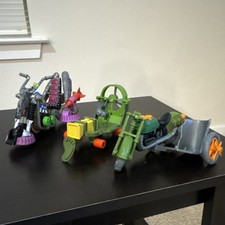 Vintage TMNT ROCKSTEADY’S PSYCHO  CYLCE/SEWER CYCLE W/ SIDE CAR/CHEAPSKATE 