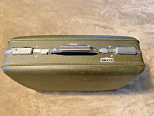 Vintage 1950s - 60s AMERICAN TOURISTER Hard Shell Suitcase GREEN Luggage MCM era