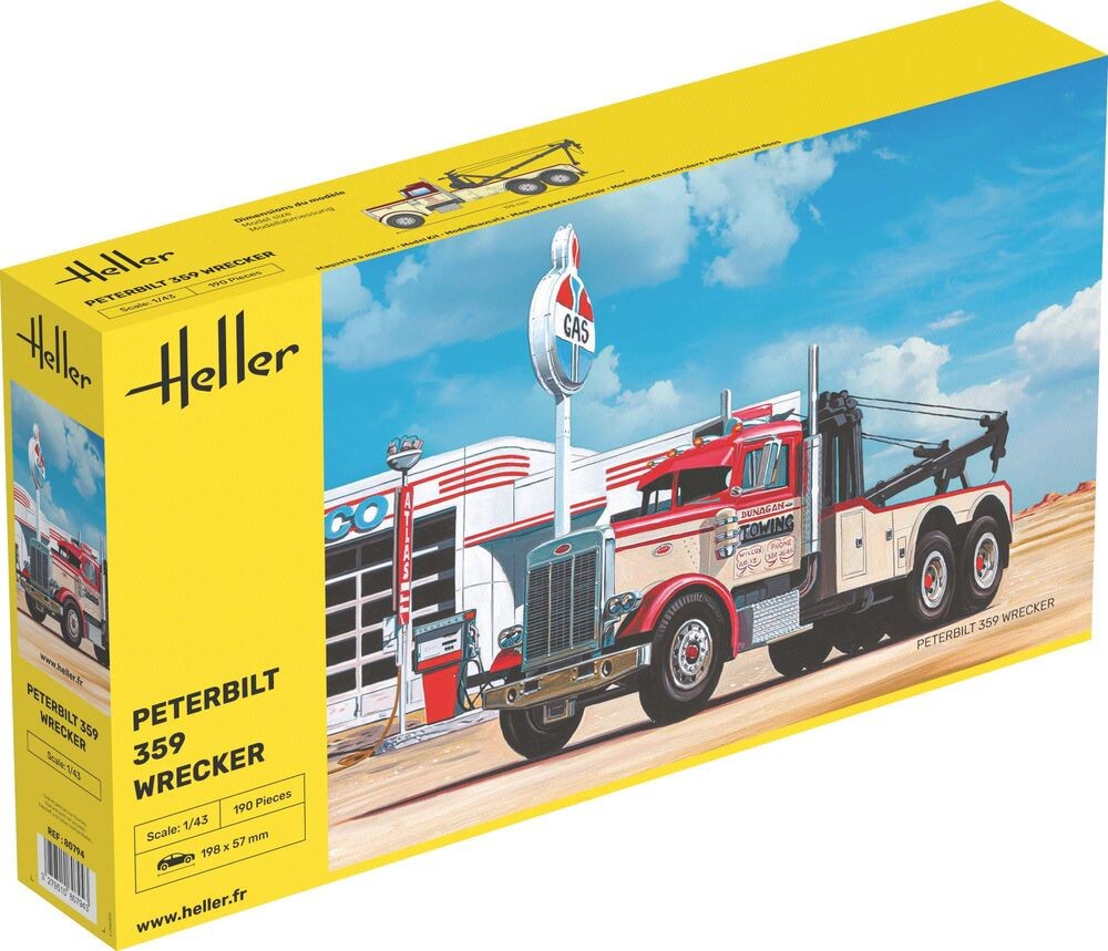Peterbilt 359 Wrecker HELLER 80794 Maquette Camion pour Diorama Routier