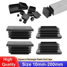 Square  Rectangle Plastic End Caps Blanking Plugs Tube Inserts Multiple Sizes