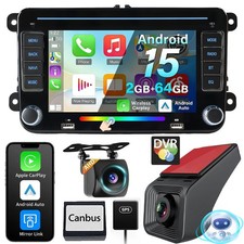 DVR+CarPlay Android15 Autoradio+1080P CAM Für VW GOLF 5 6 Plus Skoda Seat GPS BT