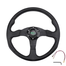 6 Bolt Black 14"Universal Drifting Racing Steering Wheel Aluminum US