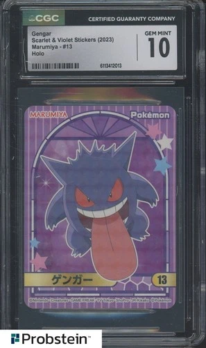 2023 Pokemon Scarlet & Violet Stickers Marumiya #13 Gengar Holo CGC 10 GEM MINT