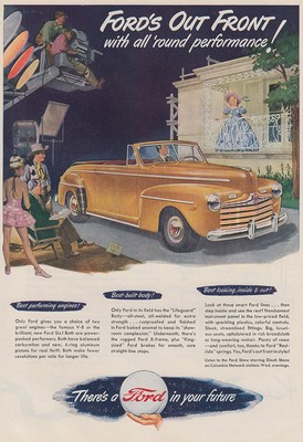 1947 Ford: Fords Out Front With All Round Performance Vintage Print Ad