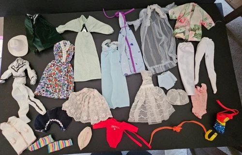 New ListingVintage 1970's Barbie Clothes Lot Cowboy Wonder Women Mattel