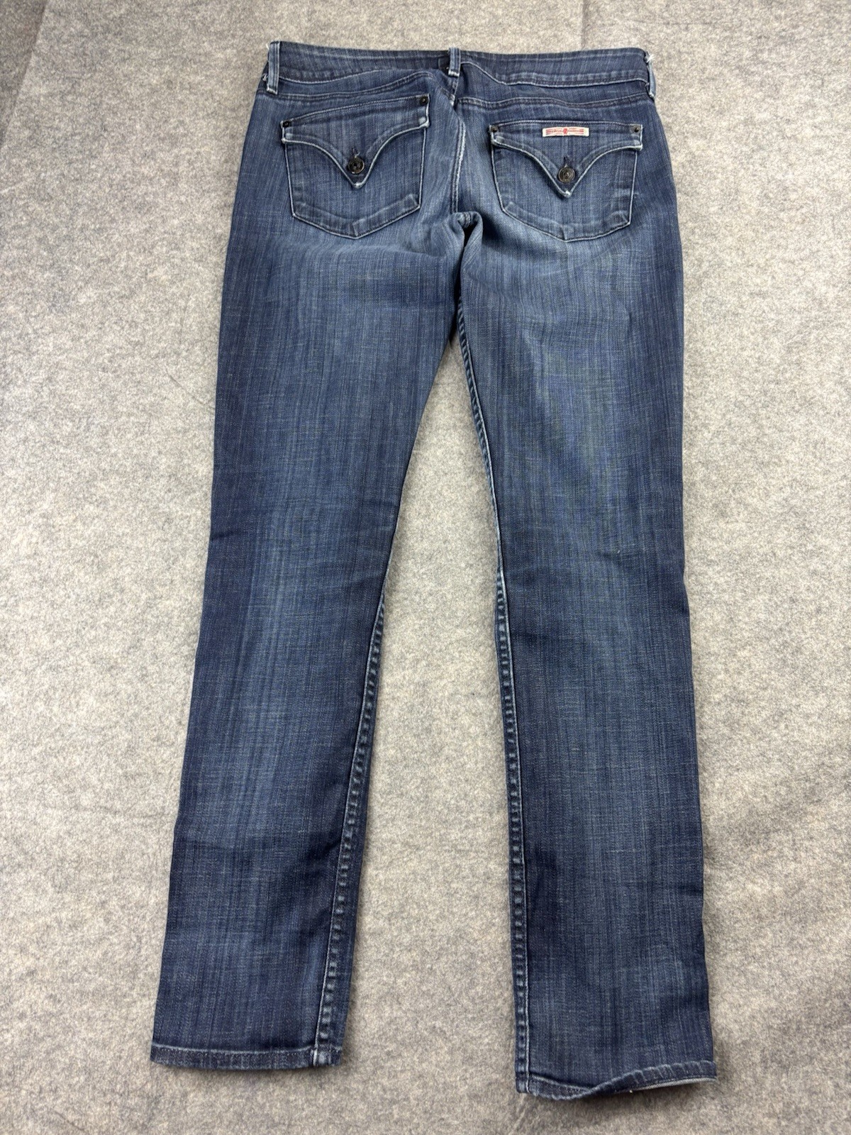 Hudson Collin Skinny Mid Rise Flap Pocket Women 30 Stretch Blue Jeans Distressed