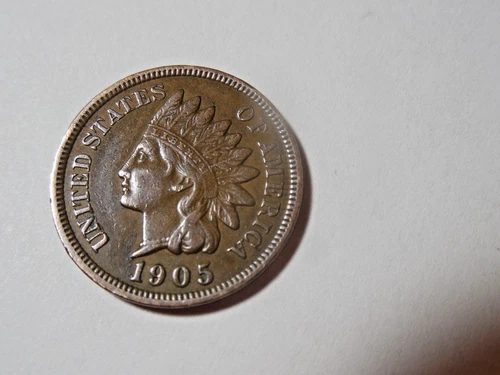 1905 Indian Head Penny in about XF condition.  Liberty, great rim, diamonds.