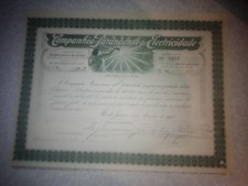 Stary papier wartościowy COMPANHIA PARANAENSE DE ELECTRICIDADE z Brazylii z 1912 roku