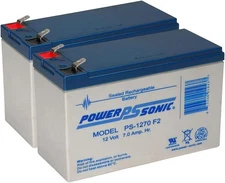 Power-Sonic PS-1270F2 12V 7Ah F2 AGM Rechargeable Battery - 2 Pack