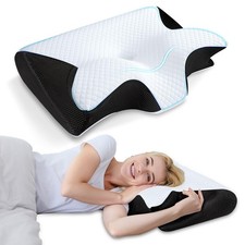 Memory Foam Cervical Pillow, 2 in 1 Ergonomic Contour Orthopedic Pillow for N...