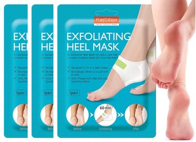 Purederm Exfoliating Heel Mask Removes Dead Skin (3 Pack)