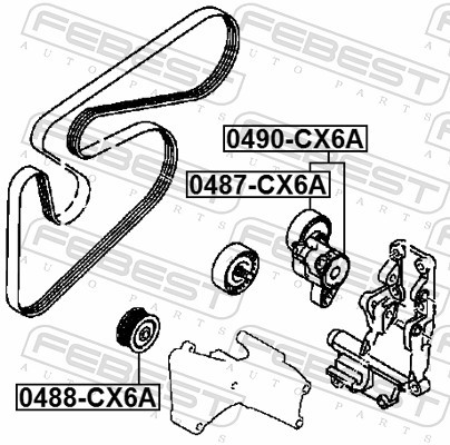 2x ✅Fits FEBEST 0487-CX6A TENSIONER PULLEY MITSUBISHI LANCER CY,CZ 2 ⭐UK Seller⭐