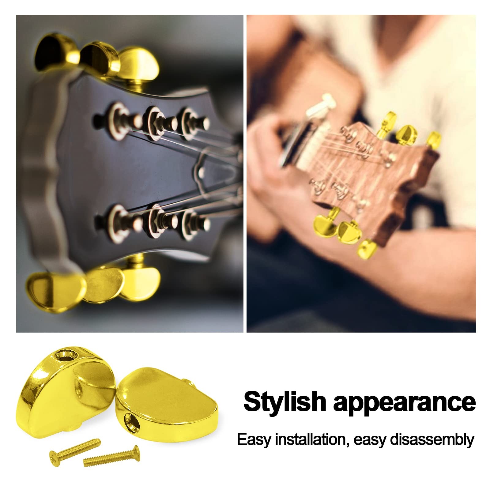 6PCS Metal Big Semicircle Guitar Tuning Pegs Tuners Machine Heads Replacement