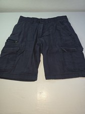 WearFirst Men  s BLUE Classic Fit Stretch Waist Cargo Shorts Size 34