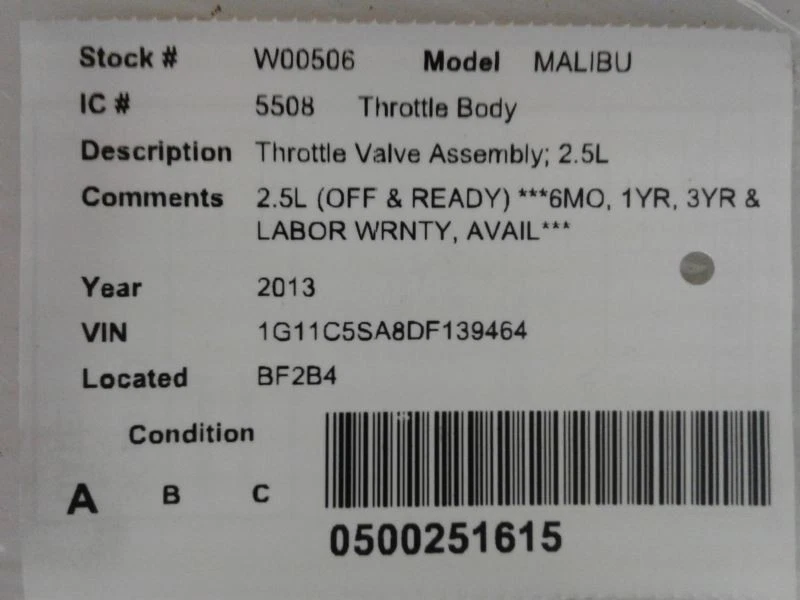 Carrocería del acelerador 2013 2014 2015 13-15 Cadillac ATS 2,5 L, probado, envío rápido Foto 4 de 4