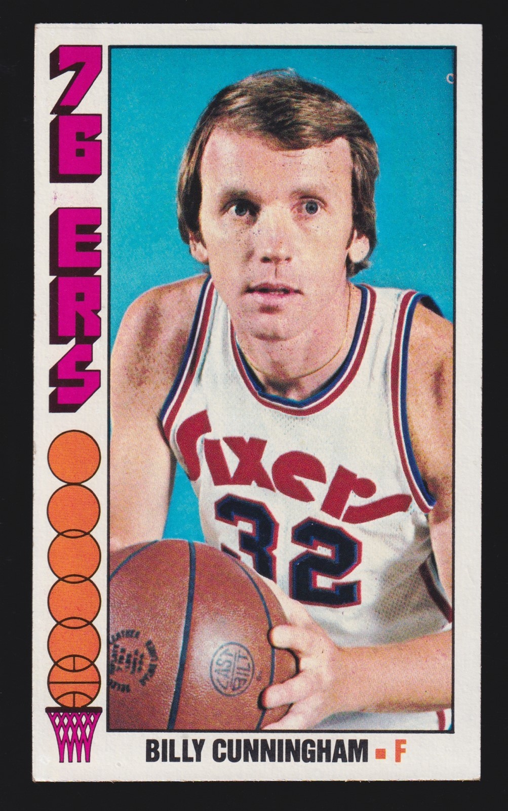 BILLY CUNNINGHAM 76ers 1976-77 TOPPS #93 VG-EX+ NO CREASES