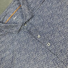 Johnnie-O Polo Shirt Mens XL Blue Baylor Micro Floral Golf Performance Stretch