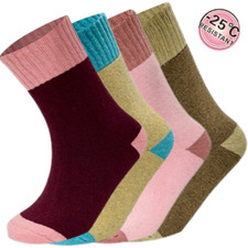 Womens Merino Wool Socks Warm Winter Hiking Outdoor Indoor Thermal Socks Size UK