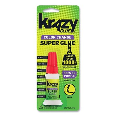 Color Change Super Glue 5g Brush-On Purple Dries Clear Multi-Surface