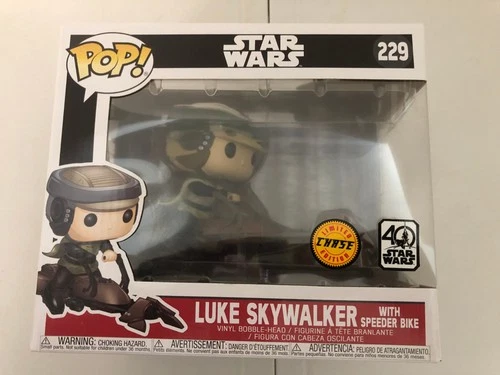 Funko Pop! Star Wars 40th Luke Skywalker with Speeder Bike #229 CHASE