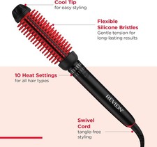 Revlon SmoothStay 1 Coconut Oil Round Brush Heated Styler RVIR1198 OB