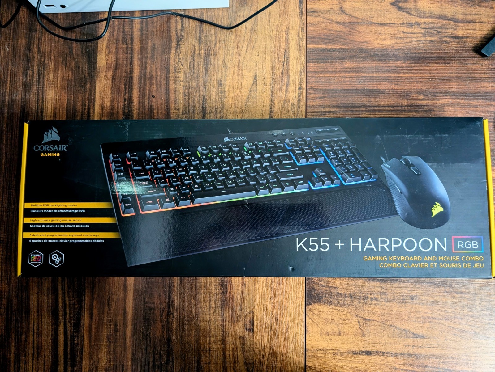 Corsair K55 Wired RGB Backlit Gaming Keyboard and Harpoon Mo