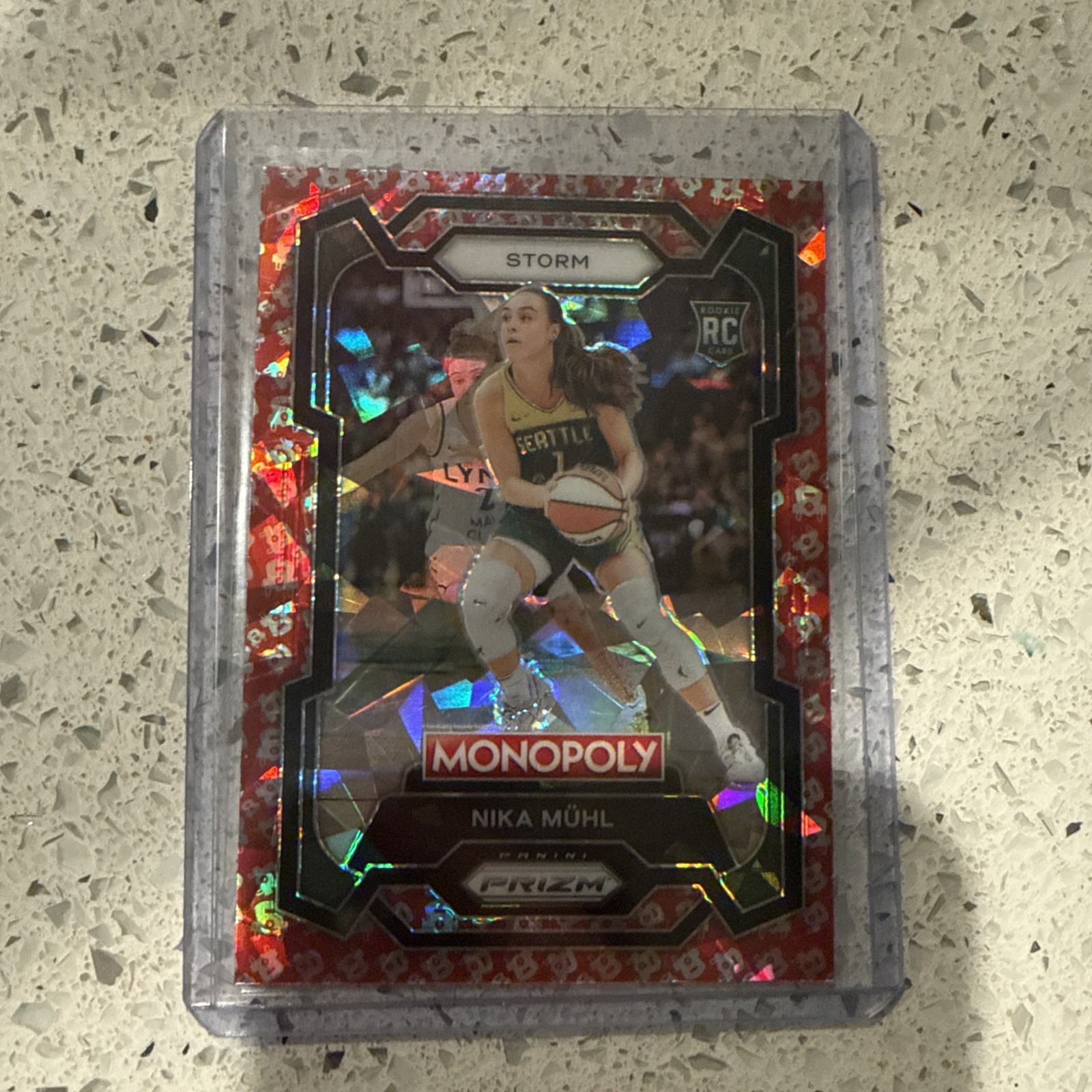 2024 Panini Prizm Monopoly WNBA Nika Muhl #4 Free Parking Prizm (RC) Cracked Ice