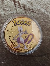 Pokemon Mewtwo Mewtu in Gold Sammlerm&uuml;nze M&uuml;nze / Medaille Geschenk