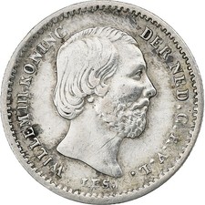[#1048938] Netherlands, William III, 5 Cents, 1859, Silver, EF, KM:91