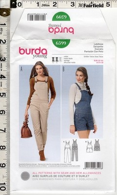 Misses' ''Overalls'' Burda young Pattern 6599 6-18 Semi-Fitted NEW! FREE SHIPPING!
