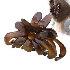 Women Elegant Flower Hair Clips Crystal Plastic Hair Claw Chic Styling Grab C...