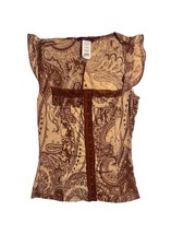 Vintage Y2K Silvergate Paisley Mesh Corset M Whimsigoth Fairycore Lace Blouse