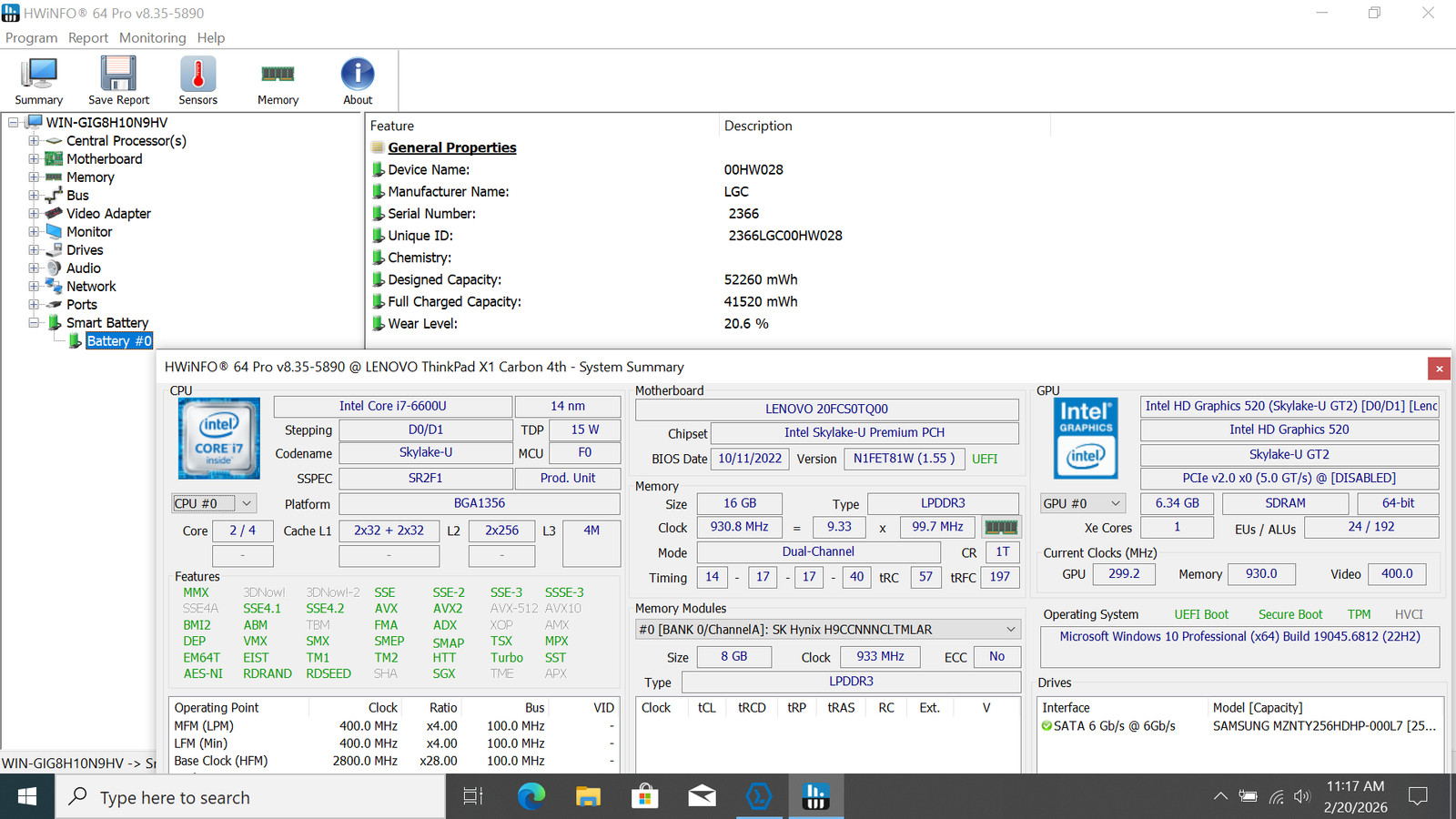 Lenovo ThinkPad X1 Carbon (Gen 4), 14-Inch Laptop, with Intel Core i7 6th Gen., Windows 10 Pro