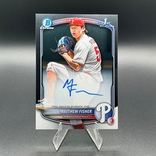 MATTHEW FISHER Phillies 1st Bowman AUTOGRAPH 2025 Draft Chrome Prospect #CPA-MF