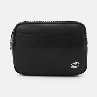 Lacoste Herren Umhängetasche Schwarz Kunstleder Reißverschluss verstellbar