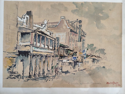 Signed Watercolor Painting Pretoria (South Africa) 1980 Branson William Strap