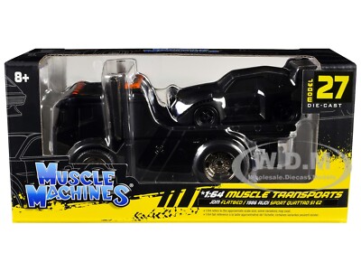 JDM FLATBED & 1986 AUDI SPORT QUATTRO S1 E2 BLACK 1/64 BY MUSCLE MACHINES 11560