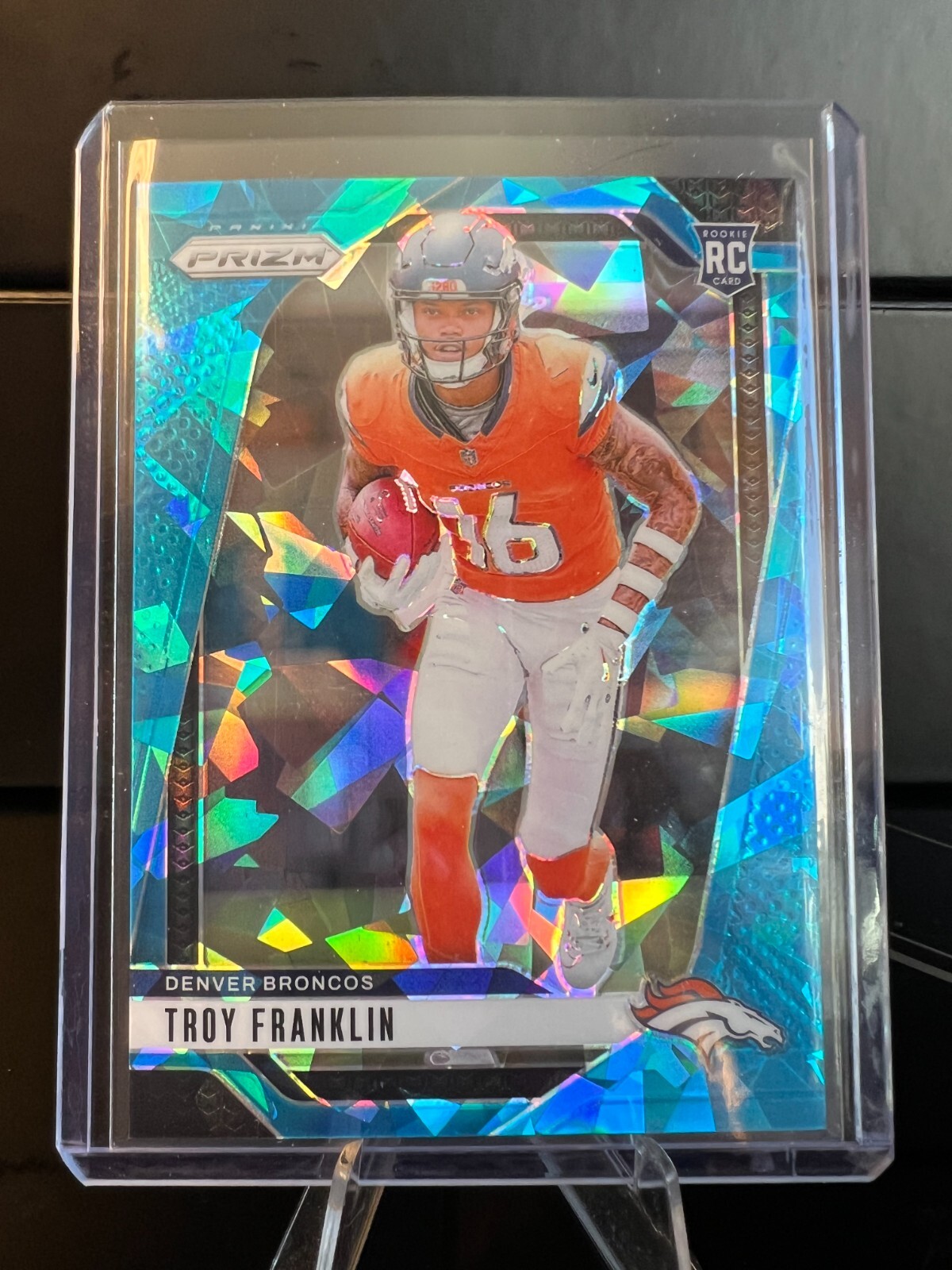 2024 Panini Prizm Blue Cracked Ice Troy Franklin RC /99 No. 393 Color Match